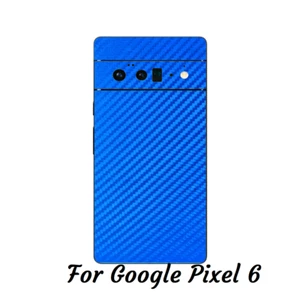 Carbon fiber skin wrap Google Pixel 6 protector vinyl blue texture pattern - Picture 1 of 5