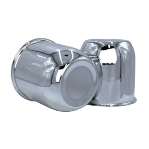 2 Chrome Push Through 4.25 Center Caps for Auto, Truck, Trailer Wheels and Rims - Picture 1 of 6