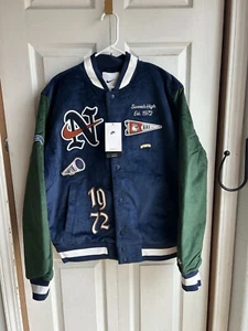NWT Nike NSW Blue Corduroy Varsity Jacket TN Max Therma Fit Rare $225 Size Large - Picture 1 of 10