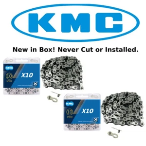 2Pack KMC X10 SILVER BLACK 10 Speed Bike Chain fit Shimano Campagnolo SRAM 10.93 - Picture 1 of 1
