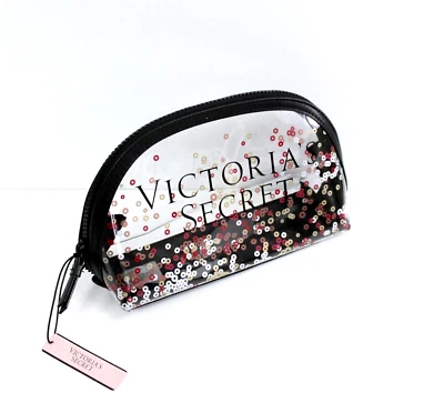 Victoria's Secret Estuche Bolsa Maquillaje Cosmético Confeti Brillante Transparente Foto 1 de 4