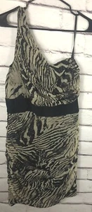 Nwt Maria Bianca Nero Womens Size L Black/Brown One Shoulder Dress - Picture 1 of 6