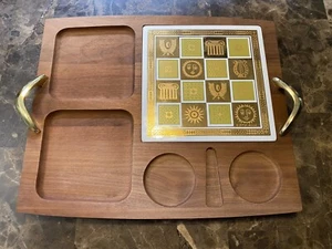 Vintage MCM Georges Briard Cheese ￼/ Charcuterie Serving Board Woodland Signed - Picture 1 of 10