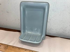 Vintage Turquoise Aqua Blue Ceramic Soap Dish Bathroom Wall Mounted - Picture 1 of 4