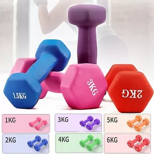 Neoprene Dumbbells Weights Iron Hand Pair-Single Aerobic Workout Fitnes Home Gym - Picture 1 of 5