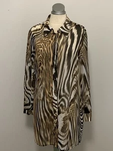Frank Lyman Semi Sheer Animal Print Long Shirt Canada Size 8 EUC - Imagen 1 de 8