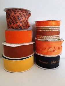 Vintage Craft Ribbon Lot some Wire Edge Halloween - Picture 1 of 14