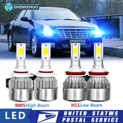 For Cadillac STS 2005-2011 6x Front LED Headlight High/Low Beam Lamp Bulbs 8000K - Image 1 of 4