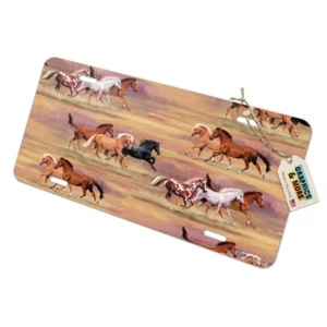 Horses Wild Running Pattern Novelty Metal Vanity Tag License Plate - Picture 1 of 4