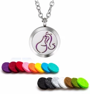 Essential Oil Diffuser Necklace Pendant Stainless Steel Zodiac Aquarius - Picture 1 of 2