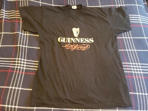 Vintage 80s Black Screen Stars Guinness Beer XL Tee Shirt Single Stitch Thin - Picture 1 of 5