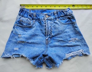 Sincerely Jules Size 1/25 Cut Off High Rise Denim Shorts Frayed Hem Distressed - Picture 1 of 9