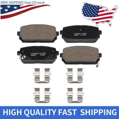 Pastillas de freno traseras de cerámica con herrajes para 2007 2008 2009 2010 2011 2012 Kia Rondo Foto 1 de 4