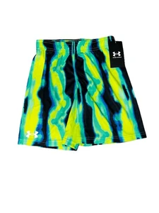 Under Armour Boys Athletic Shorts Black Green Blue Elastic Waist NWT 6 - Picture 1 of 6
