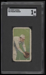 1909-11 T206 Baseball Peaches Graham Boston Rustlers SGC 1 Sweet Caporal - Picture 1 of 2