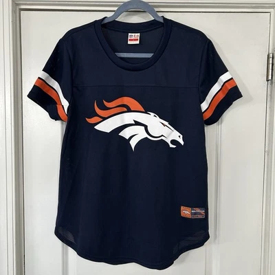 Camiseta para mujer Denver Broncos talla L azul malla camiseta universitaria top de Ultra Game Foto 1 de 4