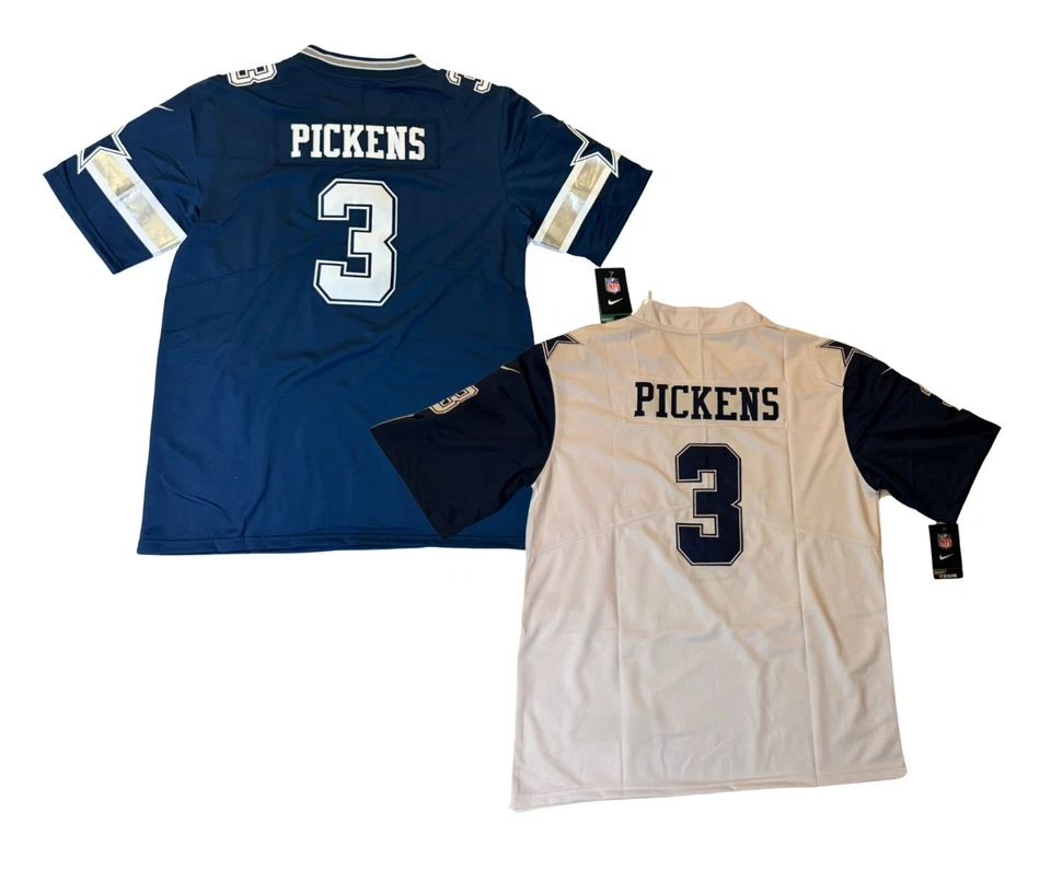 New George Pickens Dallas Cowboys Mens Large-XXL Blue White Jersey