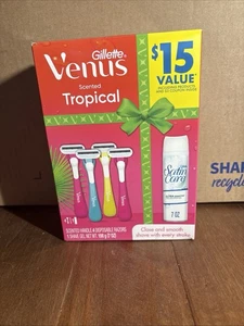 Gillette Venus Tropical Vorteilspack Geschenkset 4 Duftgriff Rasierer + Rasiergel - Bild 1 von 6