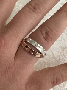 Tiffany & Co. 1837 Interlocking SILVER 925 & RUBEDO RINGS - Picture 1 of 6