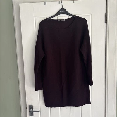 Mint velvet Deep Purple Large Ribbed Knit Jumper Dress - Image 1 of 4