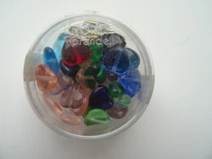 DIY - 1 Dose mit Glas Herzen BUNT Gemischt OVP 15g - Bild 1 von 2