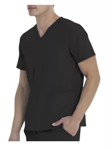 SCRUBSTAR Unisex V-neck Solid Scrub Top , Black, 3XL New! - Picture 1 of 3