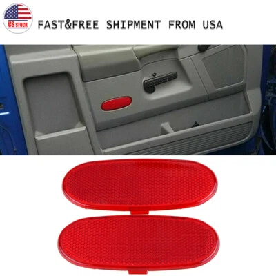 Lente reflectora de panel de puerta 5179299AA delantera roja para camioneta Dodge Ram Durango izquierda+derecha Foto 1 de 4
