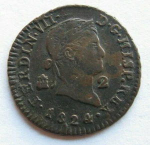 Zaldi2010 - Fernando VII, 2 Maravedis from 1824, Segovia - Picture 1 of 2