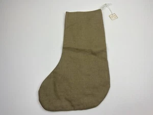 18 Count Brown Cross Stitch Fabric Christmas Stocking Shape With White Backing - Picture 1 of 8