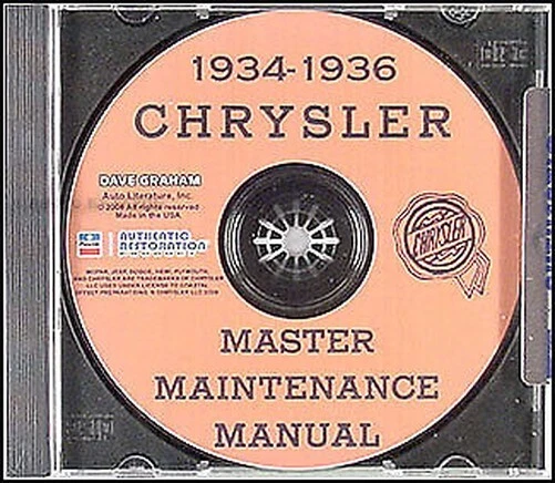 Manuale Di Riparazione Chrysler 1934 1935 1936 Su CD - Immagine 1 di 1
