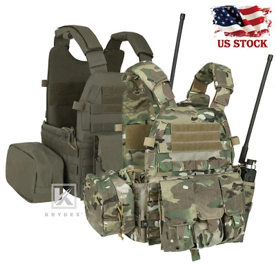 KRYDEX LBT-6094A Plate Carrier Tactical Body Armor Combat Vest Gear w/ Mag Pouch