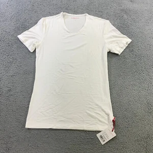 Derek Rose Shirt Mens Small V Neck Micromodal Resort White Crew Neck Casual - Picture 1 of 10