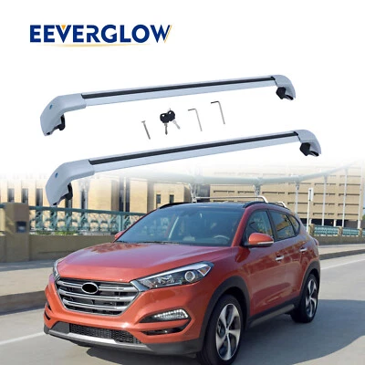 Barra transversal prata bloqueável para Hyundai Tucson 2016-2021 trilho de rack de teto de alumínio - Imagem 1 de 4