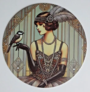ART DECO PRINTED ALUMINUM PLATE - Diameter 20 cm - No. 01 - Picture 1 of 1