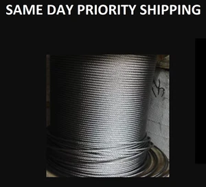 T316 Stainless Steel Cable 1/8" 7x19 Steel Wire Rope Cable Railing Decking - Picture 1 of 2