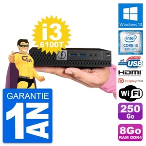 Mini PC DELL 5050 Micro Intel i3-6100T RAM 8Go Scheibe 250Go HDMI Windows 10 - Bild 1 von 7