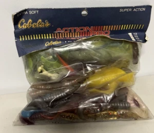 NEW Sealed Plastic Baits Lures Cabelas Super Action Super Soft Retro Fishing Lot - Picture 1 of 10