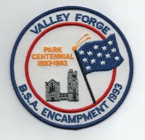 1993 Valley Forge Encampment 5" Jacket Patch (Park Centennial), Mint - Picture 1 of 1