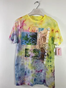 Monet, Lily's, Tie Dye Shirt, Unisex Over Sized Yellow Multi-color Large Graphic - Bild 1 von 2