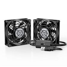 ELUTENG 5V 80mm Dual USB PC Fans with Cooling Radiator & Black Metal Grill