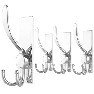 4 Pack Adhesive Towel Hooks Robe Towel Wall Hooks Stainless Steel Heavy Duty ... - Picture 1 of 8