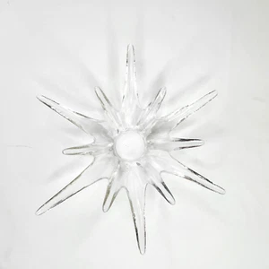 ¿De colección? Candelabro Starburst de vidrio transparente soplado a mano 12 dedos tealita votiva - Imagen 1 de 9
