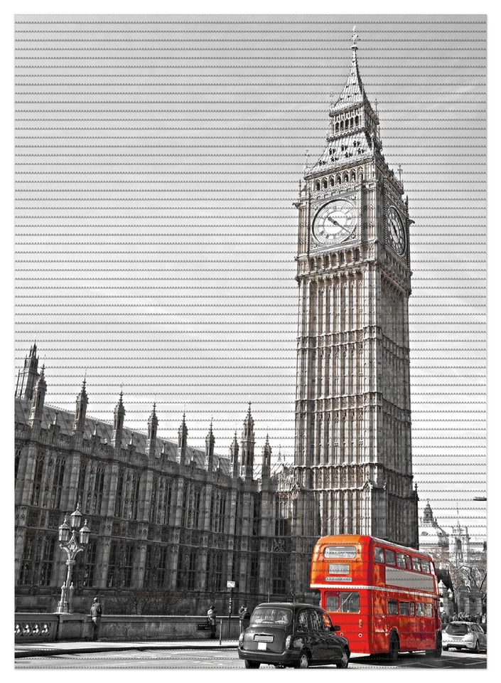 Wallario Duschmatte Bad Teppich Vorleger London Red Bus England Big Ben roter - Bild 1 von 1