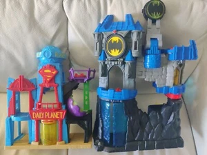 Fisher-Price Imaginext Batman Superman Batcave Daily Planet Set Lot of 2 playset - Picture 1 of 16