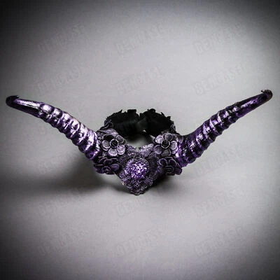 Negro Púrpura Hada Cuerno Largo con Pieza de Cabeza de Encaje Halloween Mujeres Disfraz Tocado Foto 1 de 4