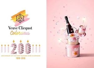 Veuve Clicquot Rose Champagne Colorama 200th Anniv. Geburtstagstorte Eiskübel - Bild 1 von 24