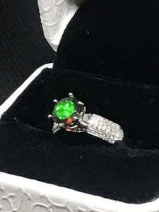 Black Opal And Diamond 14k White Gold Ring - Picture 1 of 12