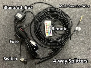 4pin 4-way Splitters Wire Harness For RGB Lights Multi-function Bluetooth+Remote - Picture 1 of 6