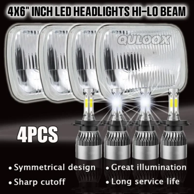 4PCS 4x6" LED Headlights DRL Turn Signal for Pontiac Grand Prix 1976-1987 Foto 1 de 4