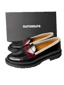Sumissura Damen Gr. 39 Unikat Schwarz Leder Beige Wildleder Slipper Penny Loafer - Bild 1 von 10